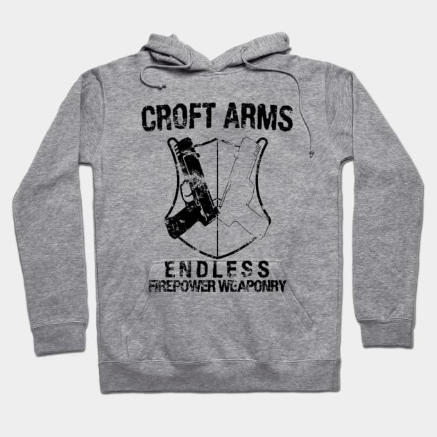 Croft Arms - Black Hoodie by JohnLucke